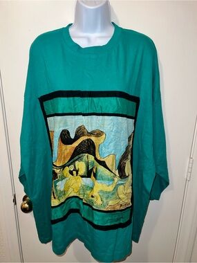 Vintage 1990s Yea Gee Pablo Picasso "Dancing Satyrs and Flute Player" shirt.